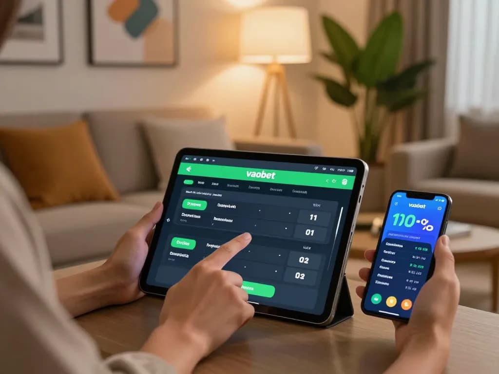 Experience vaobet sports betting on a tablet at home in a cozy setting.