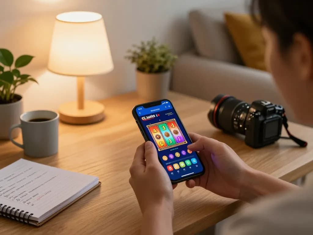 Engaging gameplay on LLwin app spotlighted on smartphone showcasing vibrant slot game experience.