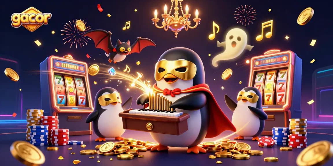 Mengalami permainan gacor dengan jackpot glowing dan koin emas mengalir di slot mesin.