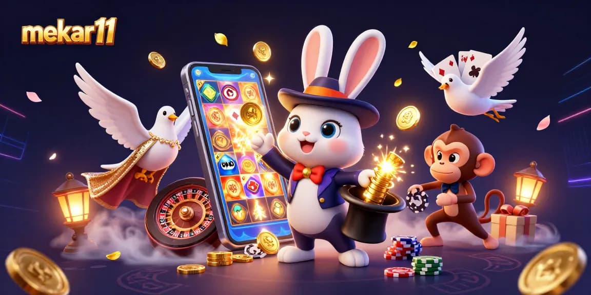 Engage with mekar11 and win big by spinning colorful slots and gathering golden coins.