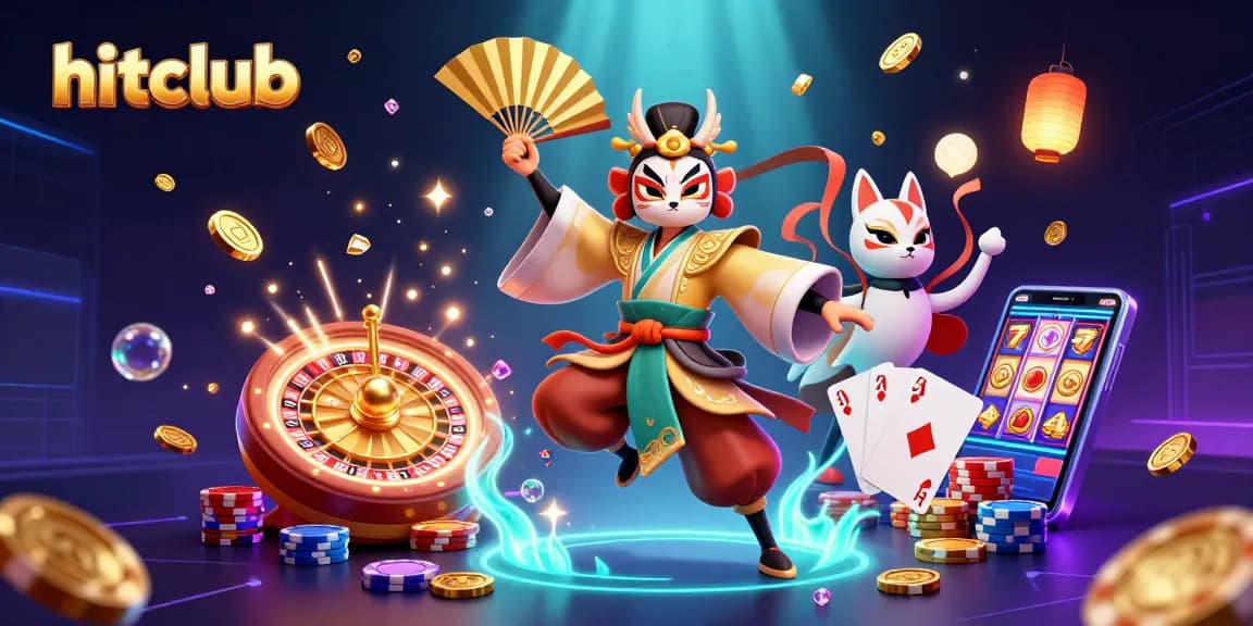 Experience excitement at Hitclub with 3D characters, vibrant casino elements, and thrilling game action.