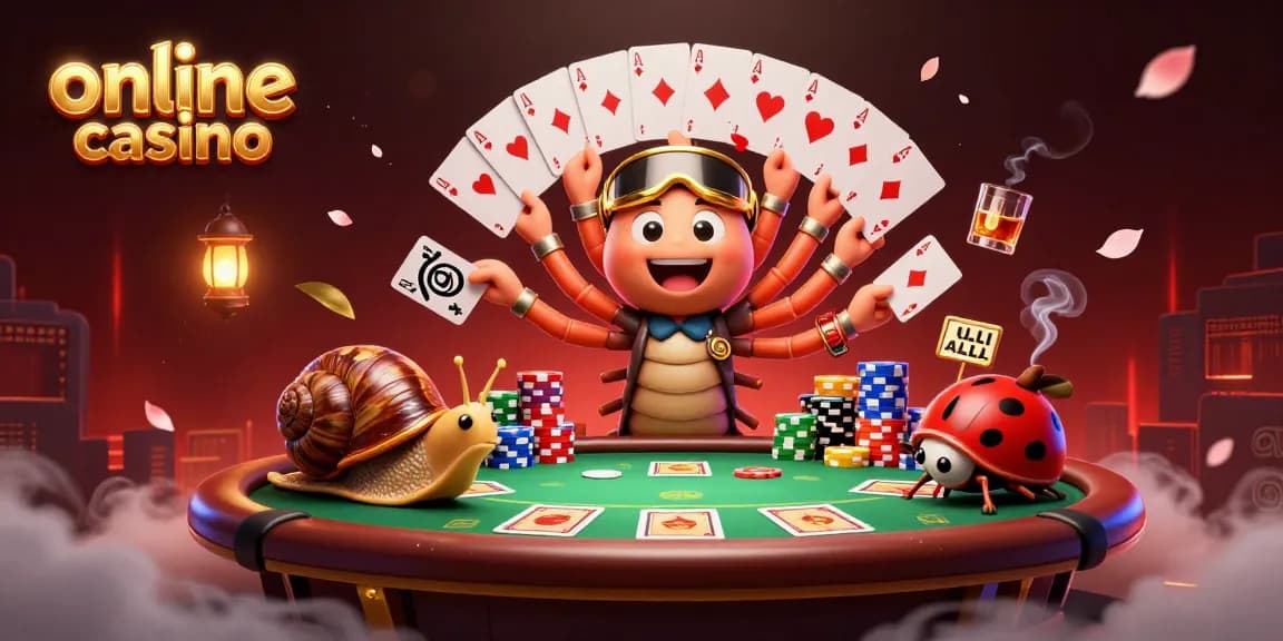 Experience a thrilling online casino scene showcasing busy characters and vibrant game elements.