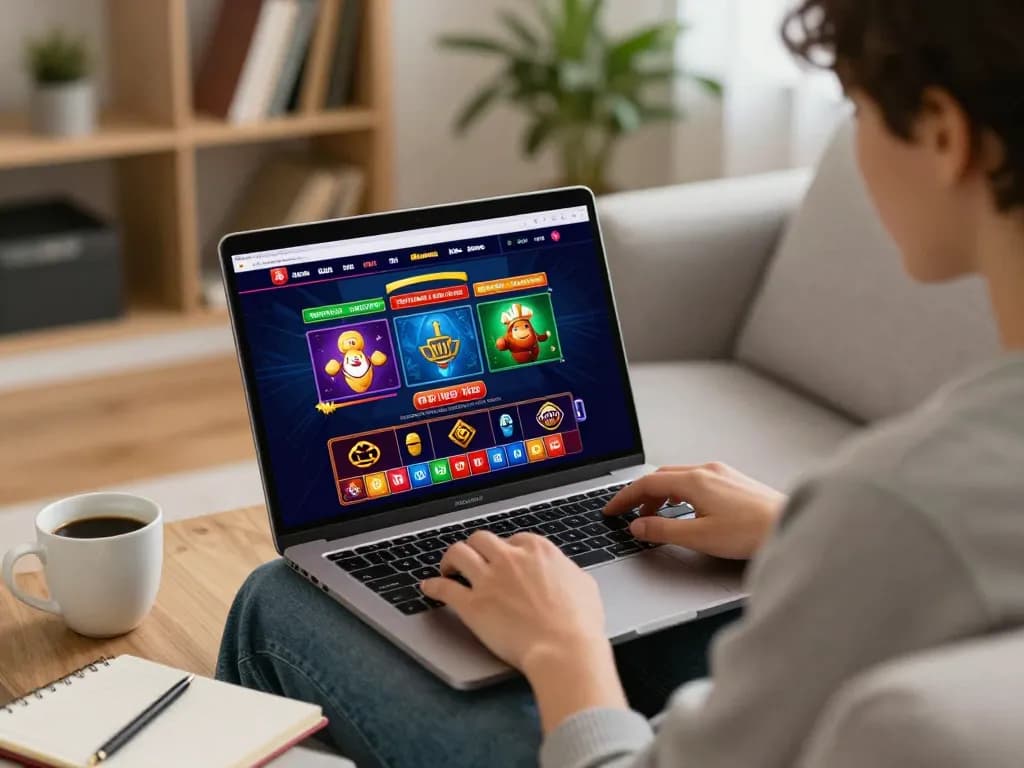 Experience a thrilling game at a white label casino on a laptop, highlighting user engagement and strategic betting.