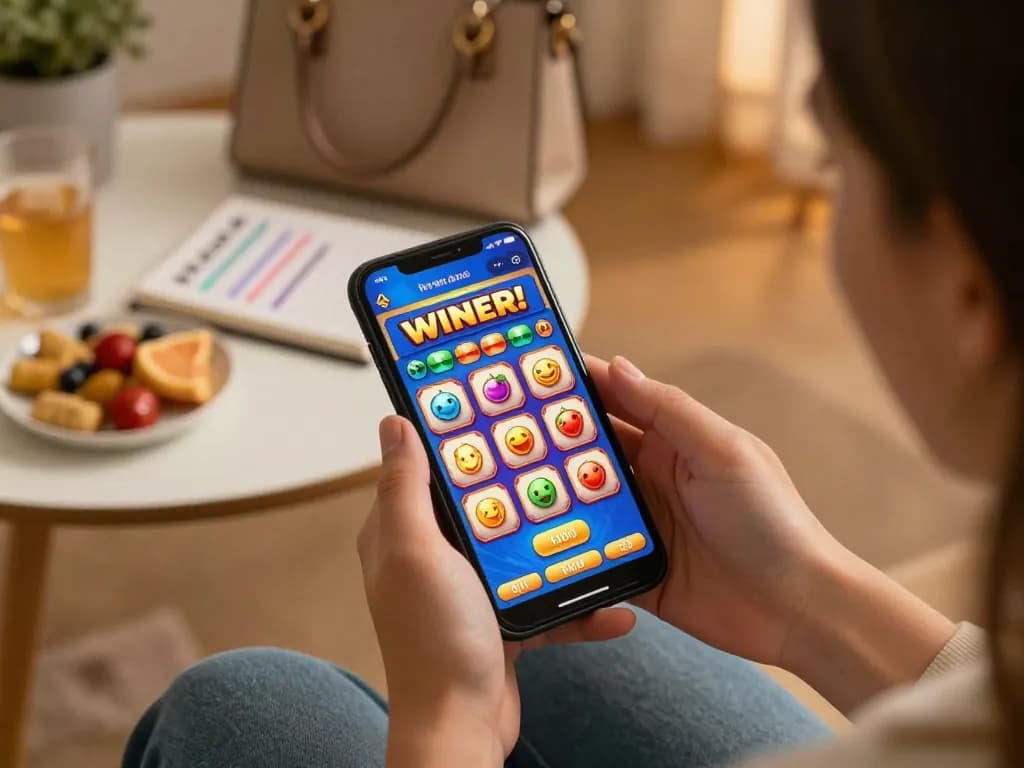 Player celebrates a big win on BK8 mobile slot game, showcasing excitement and vibrant graphics.
