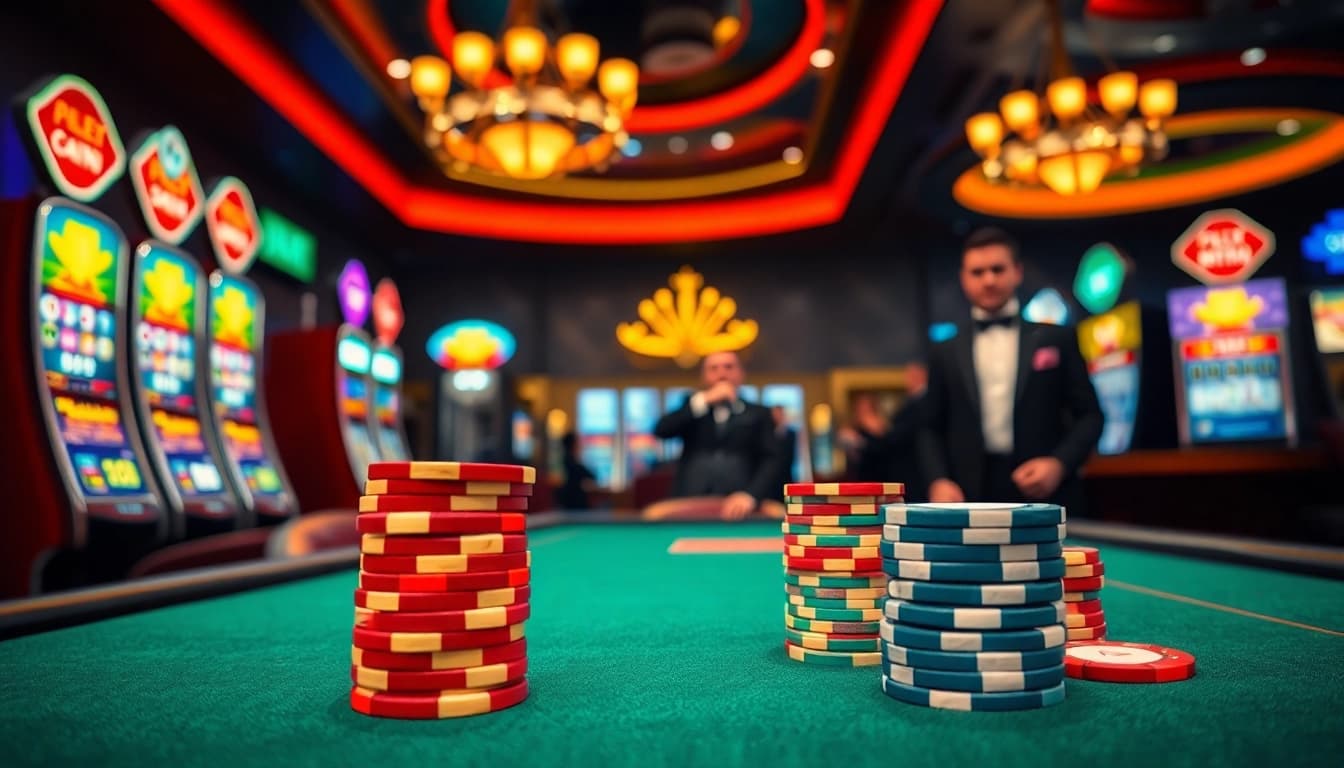 Explore the vibrant atmosphere of the Best payout online casino Uk with colorful chips and dealers.
