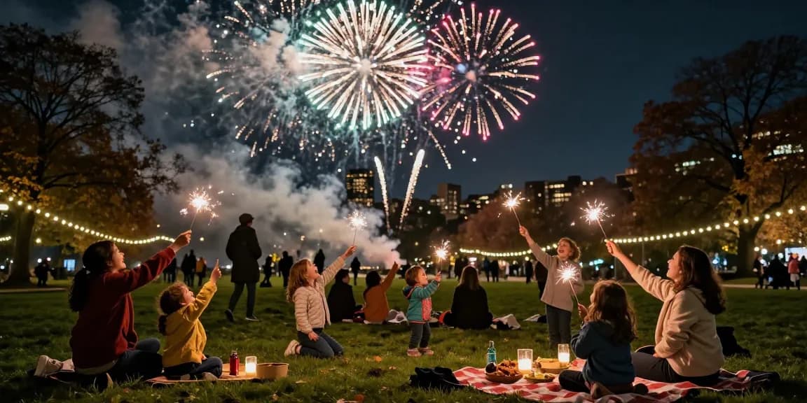 Exciting fireworks display joyfully celebrating occasions in the UK