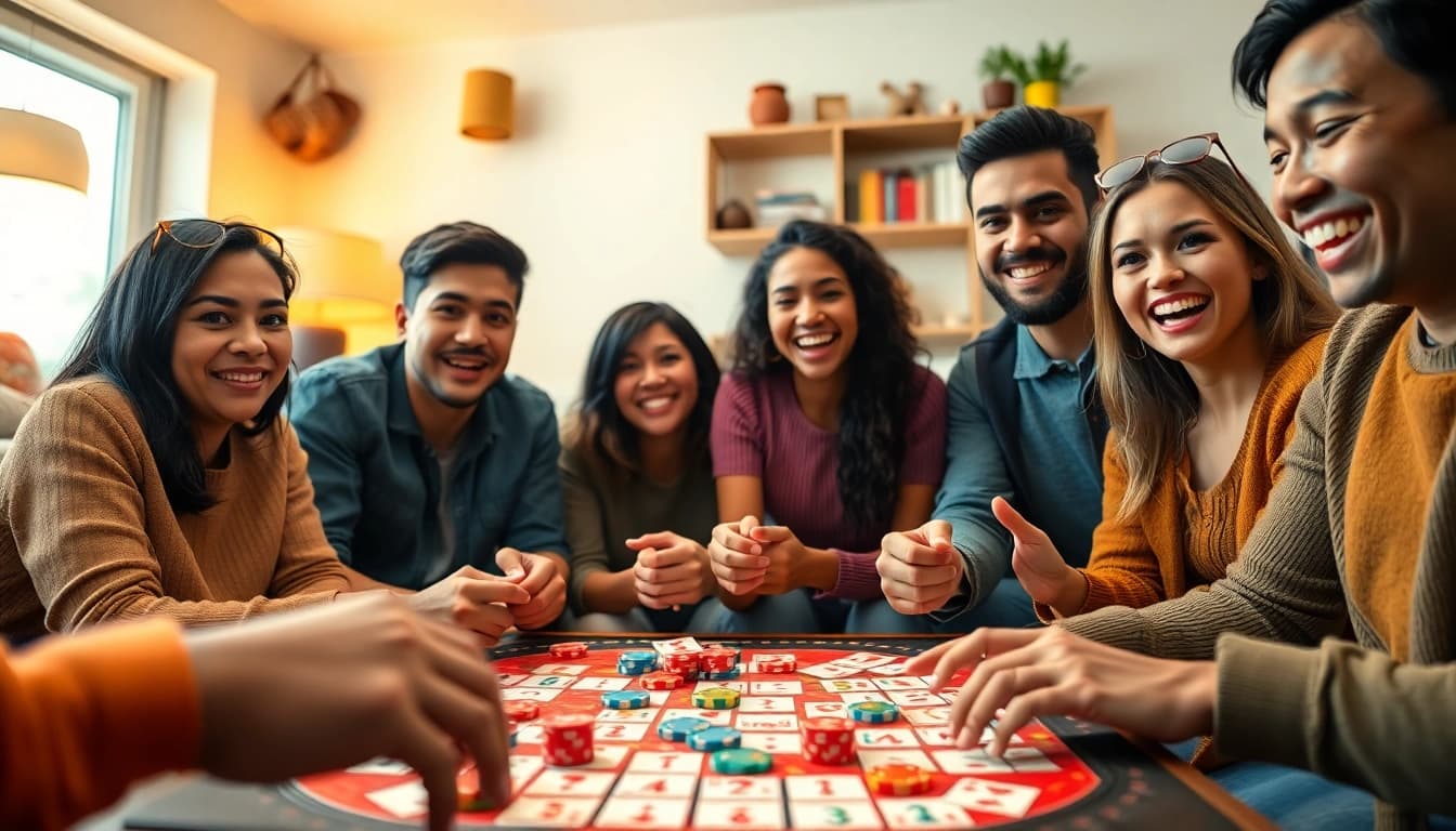 Players enjoying Yono Rummy during a vibrant game night, filled with fun and laughter.