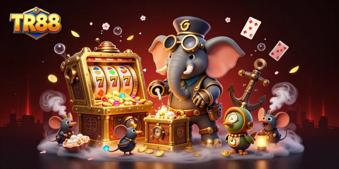 Experience high-stakes fun with TR88's vibrant slot games and colorful characters.