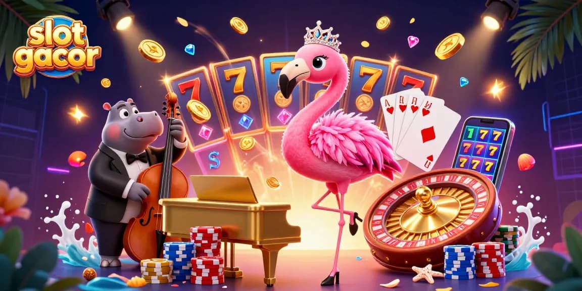 Menangkan slot gacor dengan simbol keberuntungan dan suasana casino yang meriah.