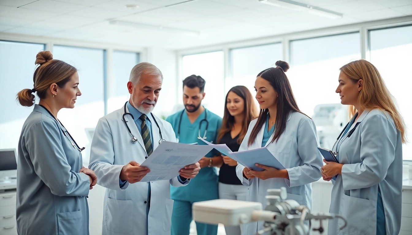 A healthcare professional consulting in a private health clinic Sydney showcasing teamwork.