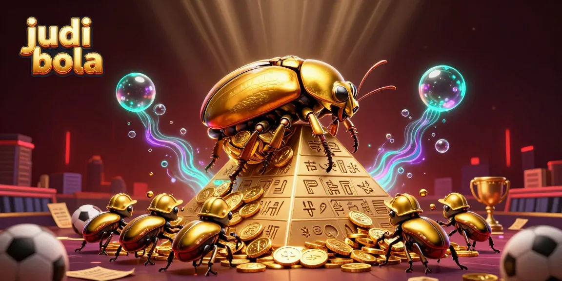 Experience judi bola excitement as golden beetles construct a fortune with stadium elements.