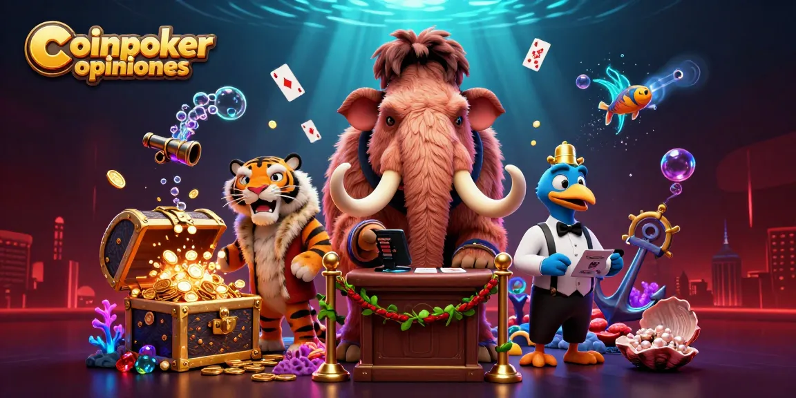 Coinpoker opinioni: valuta il divertimento del poker crypto con un mammut e un tigre.