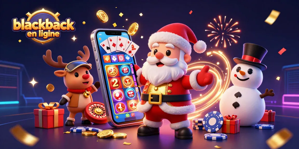 Profitez du blackjack en ligne avec cette illustration 3D festive et énergique.