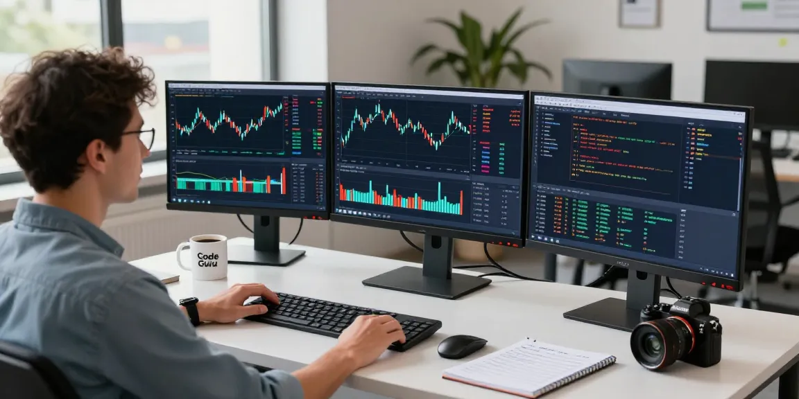 使用铂金实时报价接口的开发人员在现代办公室工作,显示实时外汇图表与代码。