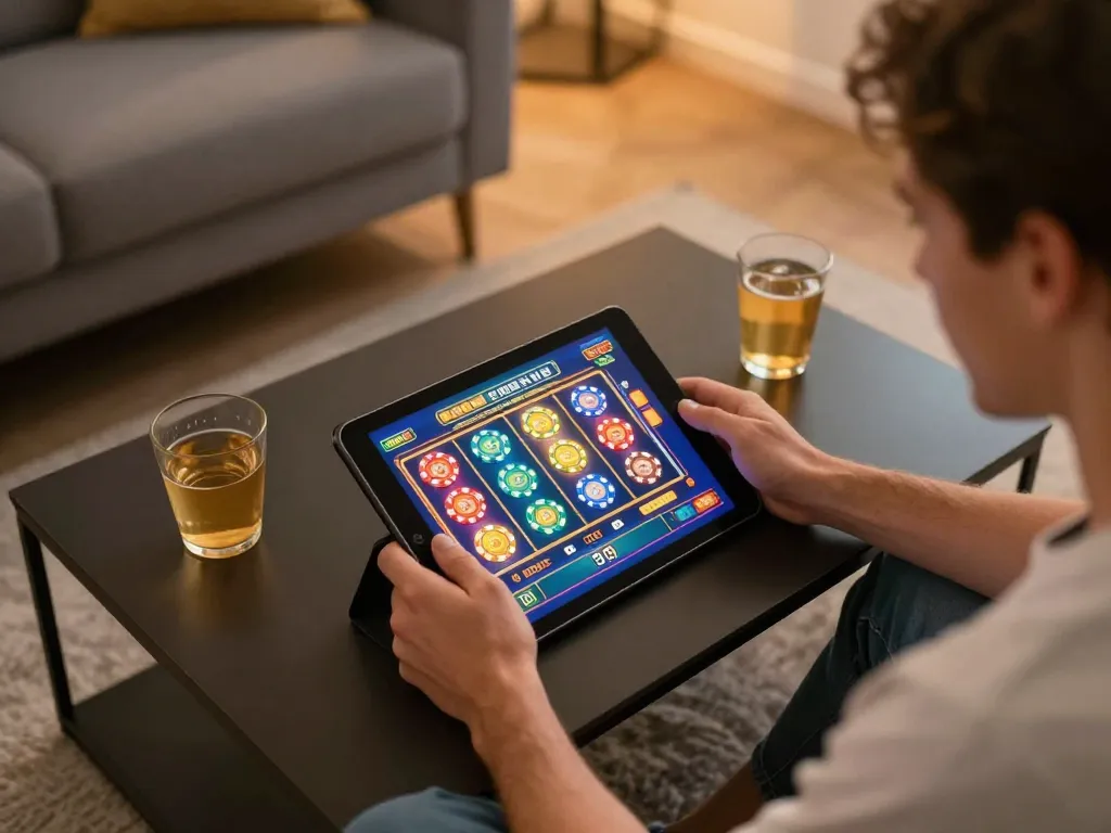 Player enjoying a thrilling O8 online casino experience with colorful slot interface.