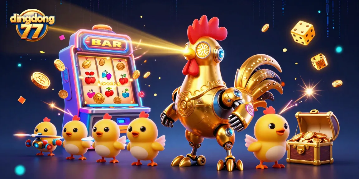 Experience thrilling action with dingdong 77 amidst exploding jackpots and vibrant casino elements.