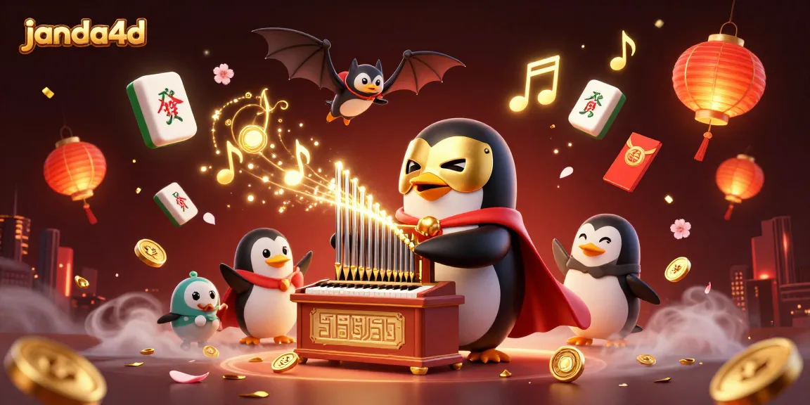Permainan janda4d menyajikan pertunjukan kasino dengan penguin opera, koin emas, dan elemen dramatis lainnya.