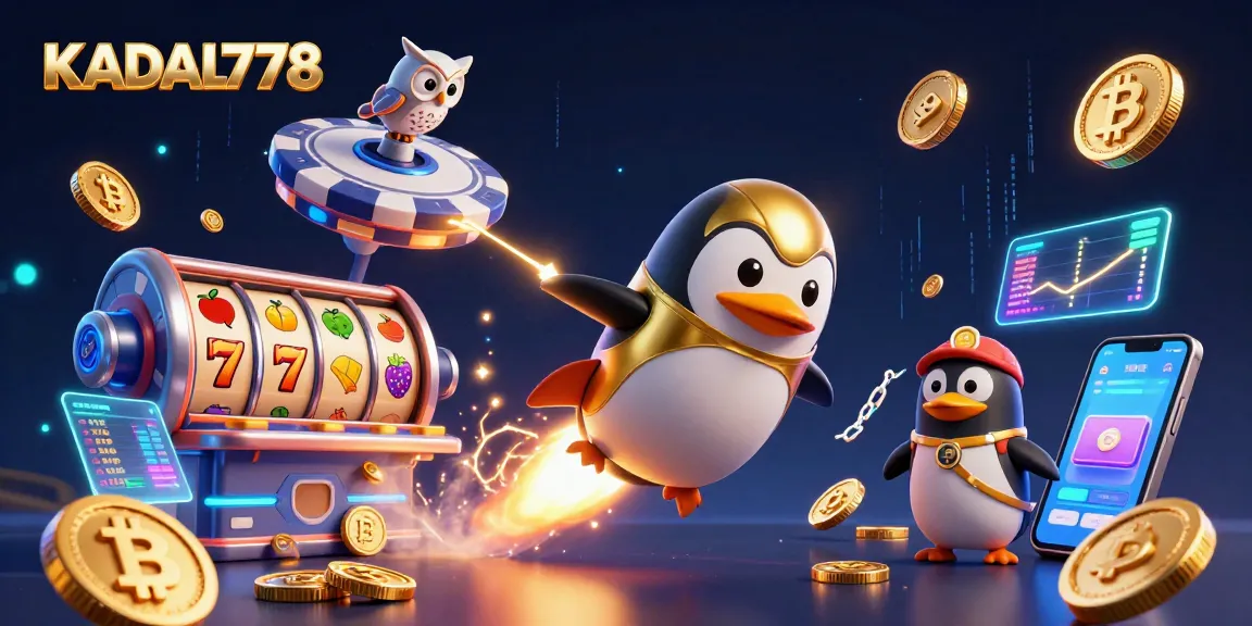 Experience thrilling slots gameplay with KADAL778 as the golden penguin blasts to casino success.
