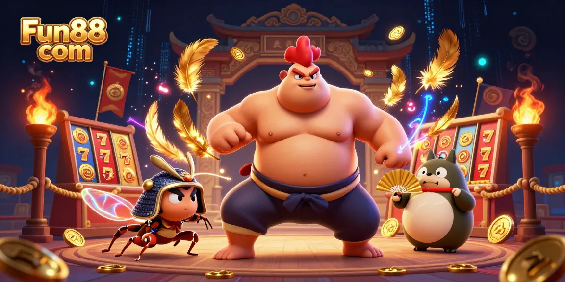 Engage with Fun88 com's vibrant gaming scene featuring dynamic casino characters and action.