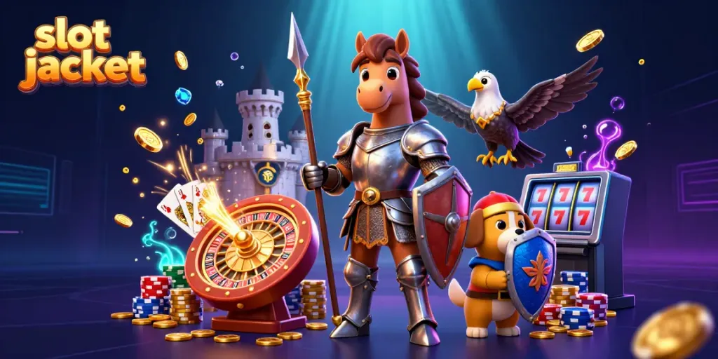 Witness the thrilling action of slot jackpot gameplay with vivid characters and cascading winnings!