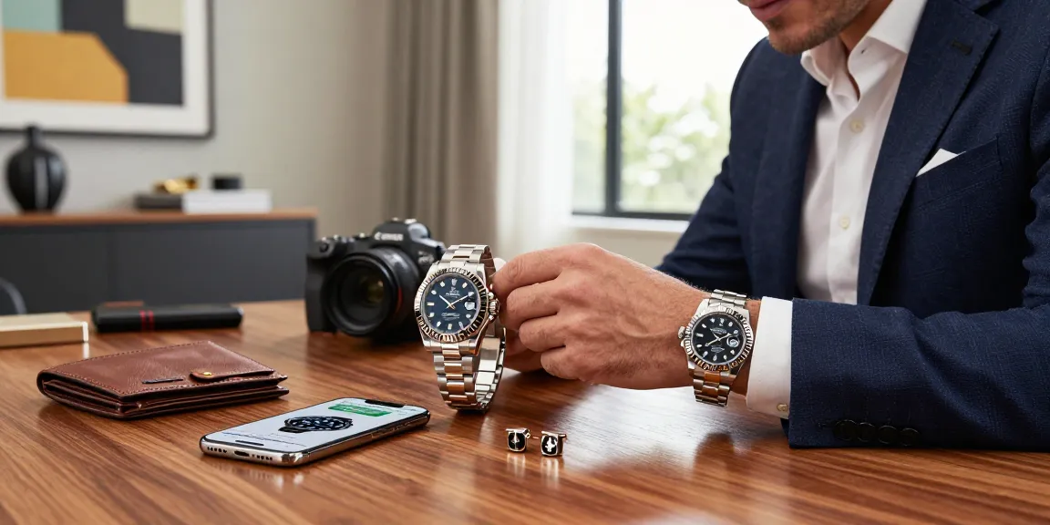 Explore rolex super clone watches in a sophisticated gentleman's setting, showcasing luxury and style.
