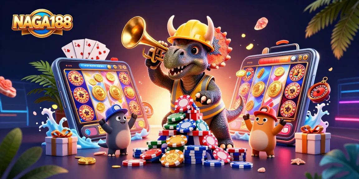 NAGA188 hadir dengan ilustrasi dinamis kartun 3D yang menggambarkan keseruan permainan poker.