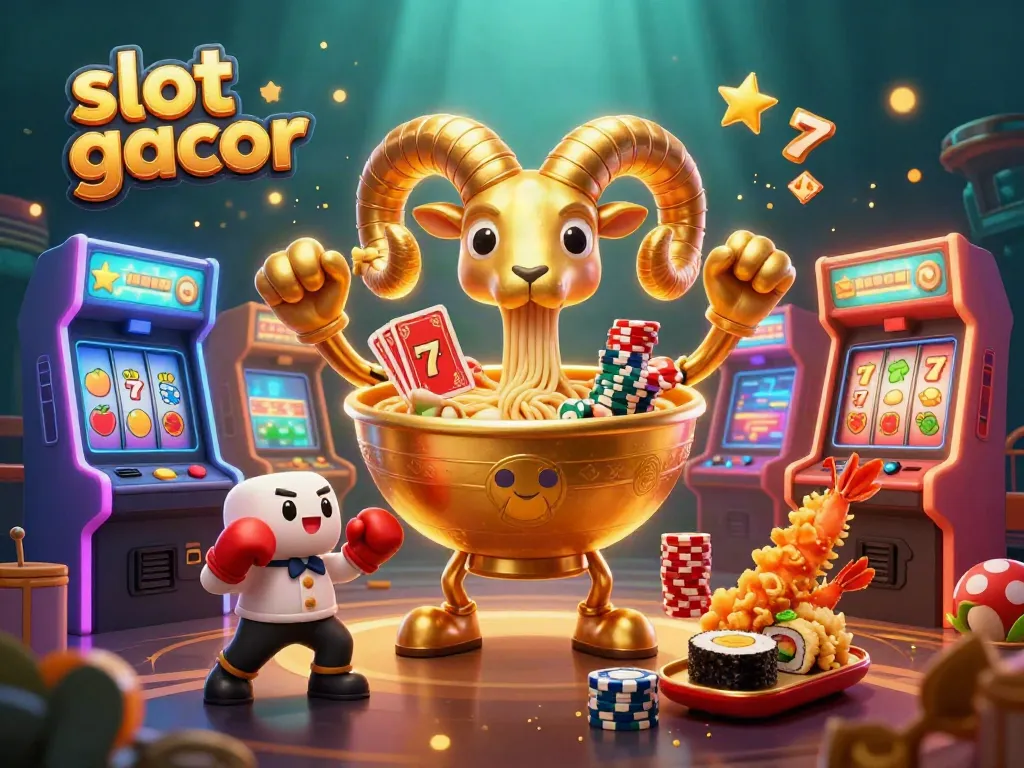 Engaging illustration depicting a vibrant slot gacor gaming scene with animated characters.