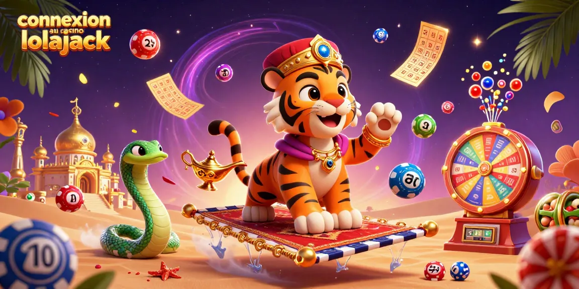 Experience the thrill of gaming with connexion au casino lolajack in this vibrant 3D illustration.