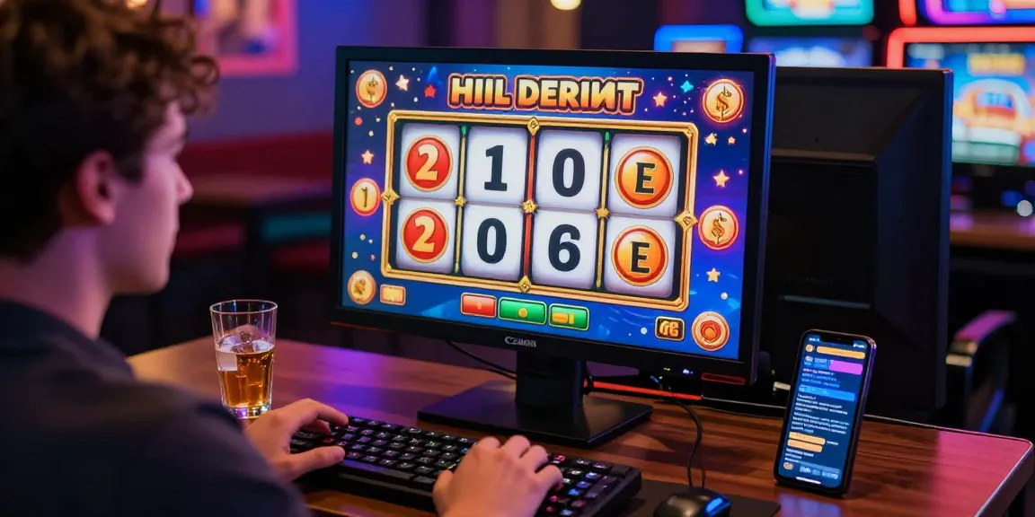 Experience the thrill of slot games online with vibrant graphics and a cozy gaming setup.