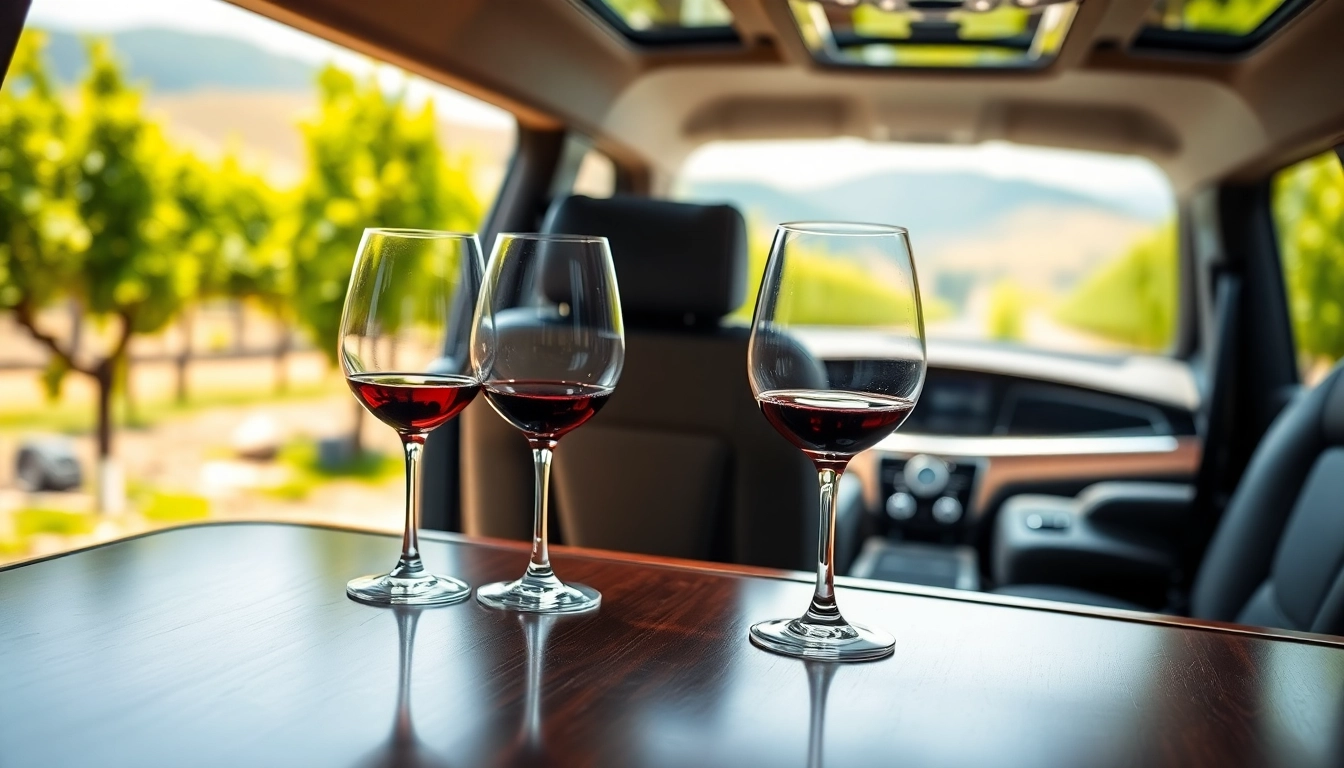 Enjoy wine tour limo packages with luxurious limousines and scenic vineyard views.
