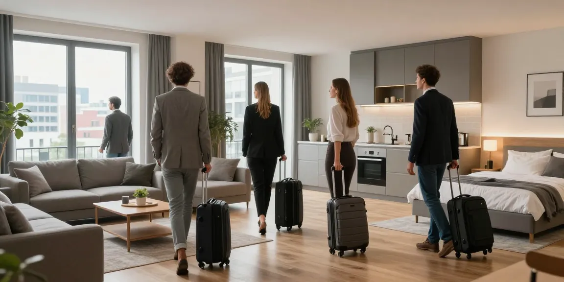 Monteurzimmer mieten Hannover in stilvollem Apartment für Geschäftsreisende mit komfortablem Ambiente und Stadtblick.