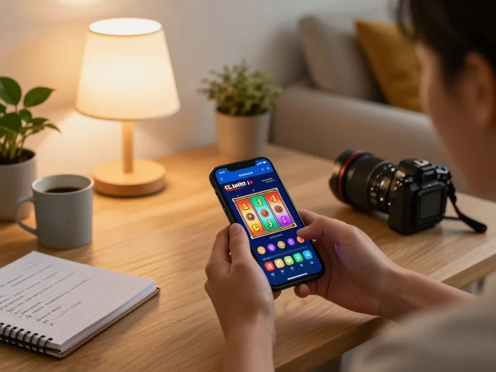 Engaging gameplay on LLwin app spotlighted on smartphone showcasing vibrant slot game experience.