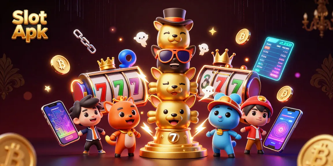 Engage with Slot Apk and explore vibrant 3D gaming elements featuring a dynamic casino theme.