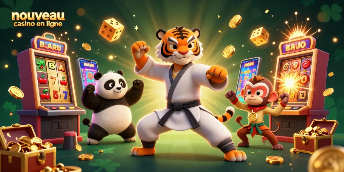Action dans un nouveau casino en ligne avec un tigre maître, un panda disciple et un singe malicieux