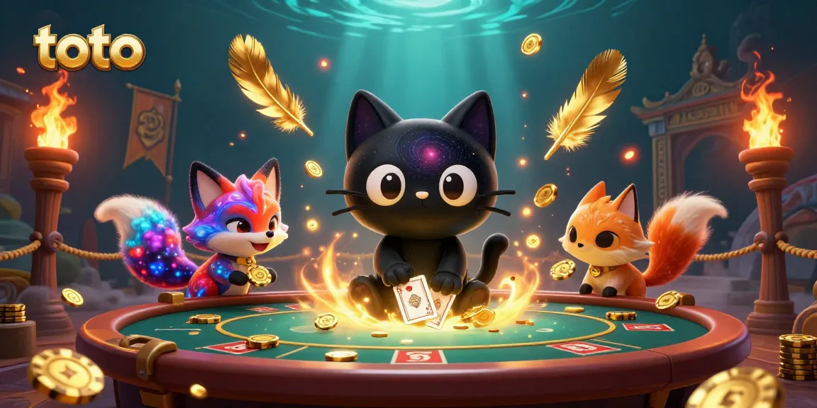 Gambarlah toto di kasino virtual dengan kucing hitam dan rubah nebula, menghasilkan koin emas.