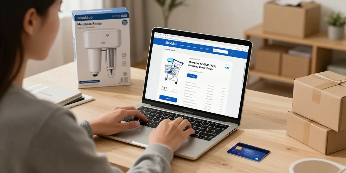 Maxblue ADQ73613401 Refrigerator Water Filter review in an online shopping experience showcasing the best deals and e-commerce platform advantages.