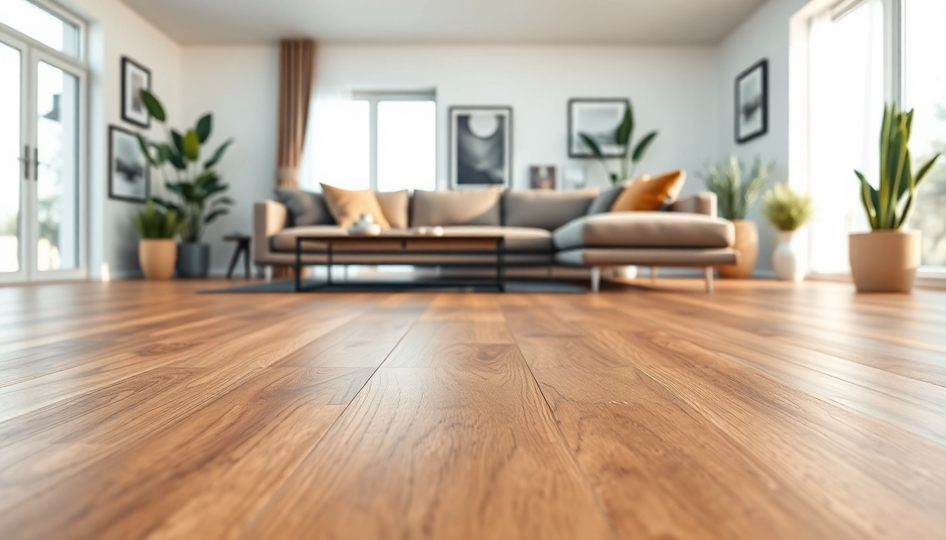 Showcasing flexible vinyl plank flooring in a modern living room setting with natural light.