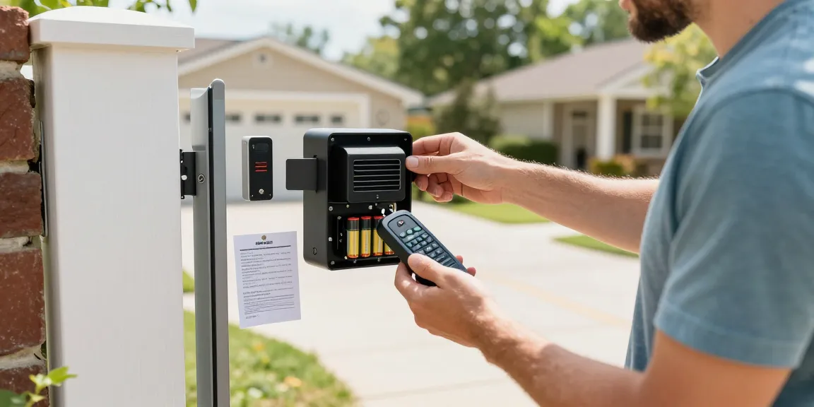 Mighty Mule circuit board problems being troubleshot by a homeowner, showcasing tools and components for effective gate maintenance