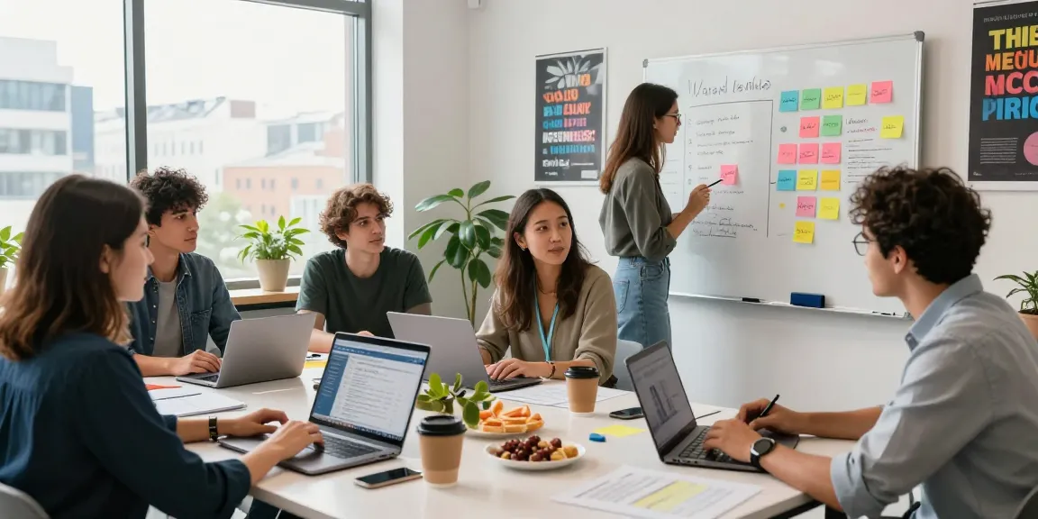 Entrepreneurs collaborating at a modern workspace, https://www.startsomethingpc.com insights on startup strategies.