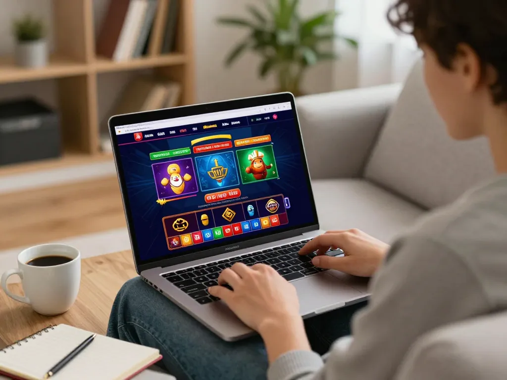 Experience a thrilling game at a white label casino on a laptop, highlighting user engagement and strategic betting.