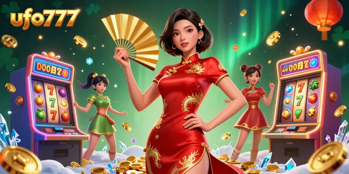 Engage with ufo777 gaming excitement in a vibrant 3D casino illustration full of action.
