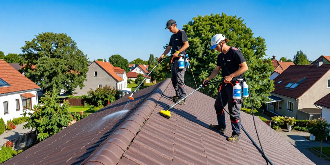 Dachreinigung in Dortmund durch professionelle Reinigungsteams, die umweltfreundliche Lösungen anwenden.