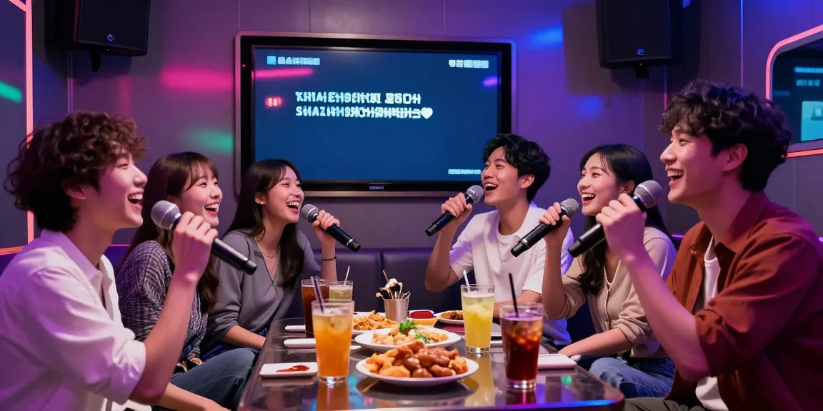 강남도파민에서 친구들과 함께 노래하며 즐거운 시간을 보내는 모습