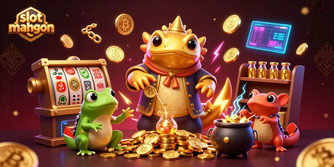 Experience thrilling slot mahjong action with gold coins and vibrant casino elements in this immersive 3D illustration.