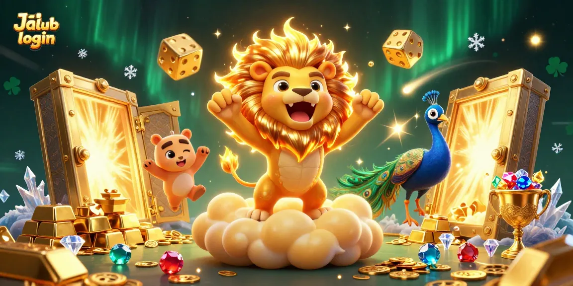 Join the exciting Jai club login for thrilling games surrounded by sparkling treasures and a vibrant 3D scene.