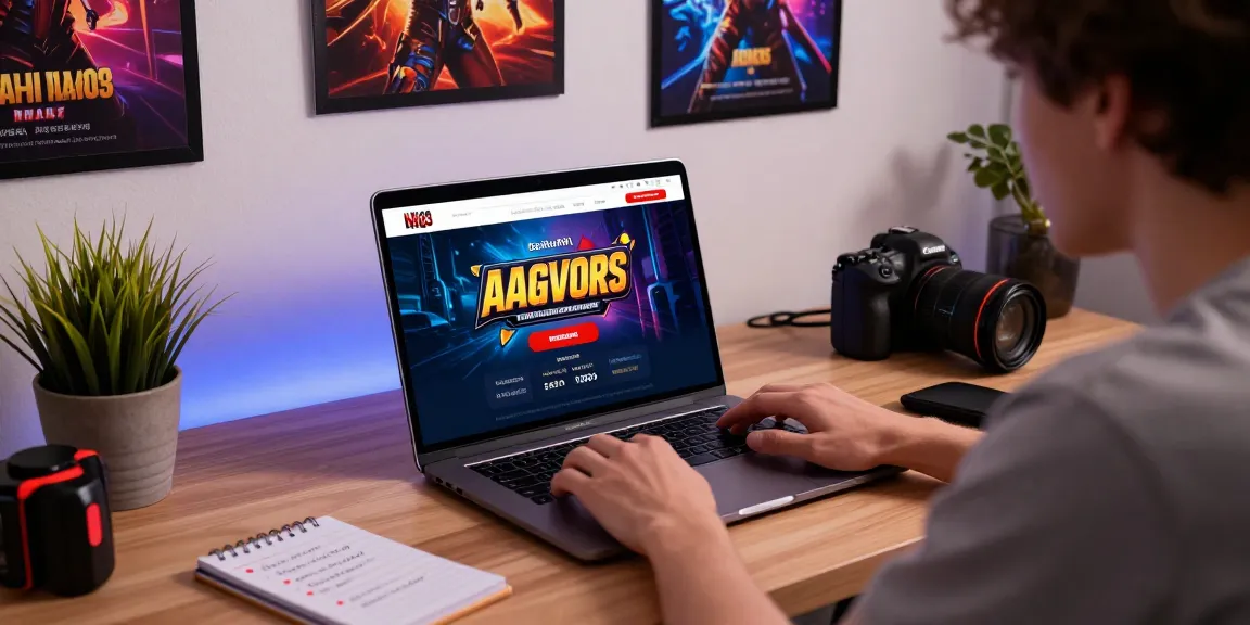 Pengguna yang sedang login ke nagahitam303 dengan laptop di ruang kerja modern.